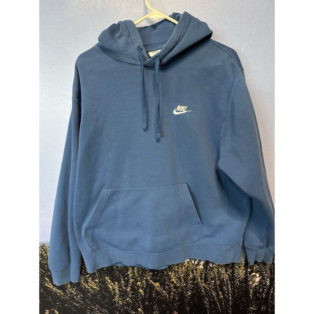 Nike Blue Pullover Hoodie with White Logo